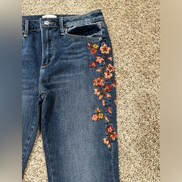 Driftwood Floral Embroidered Denim Jeans Jackie high rise size 27 - Picture 4 of 7